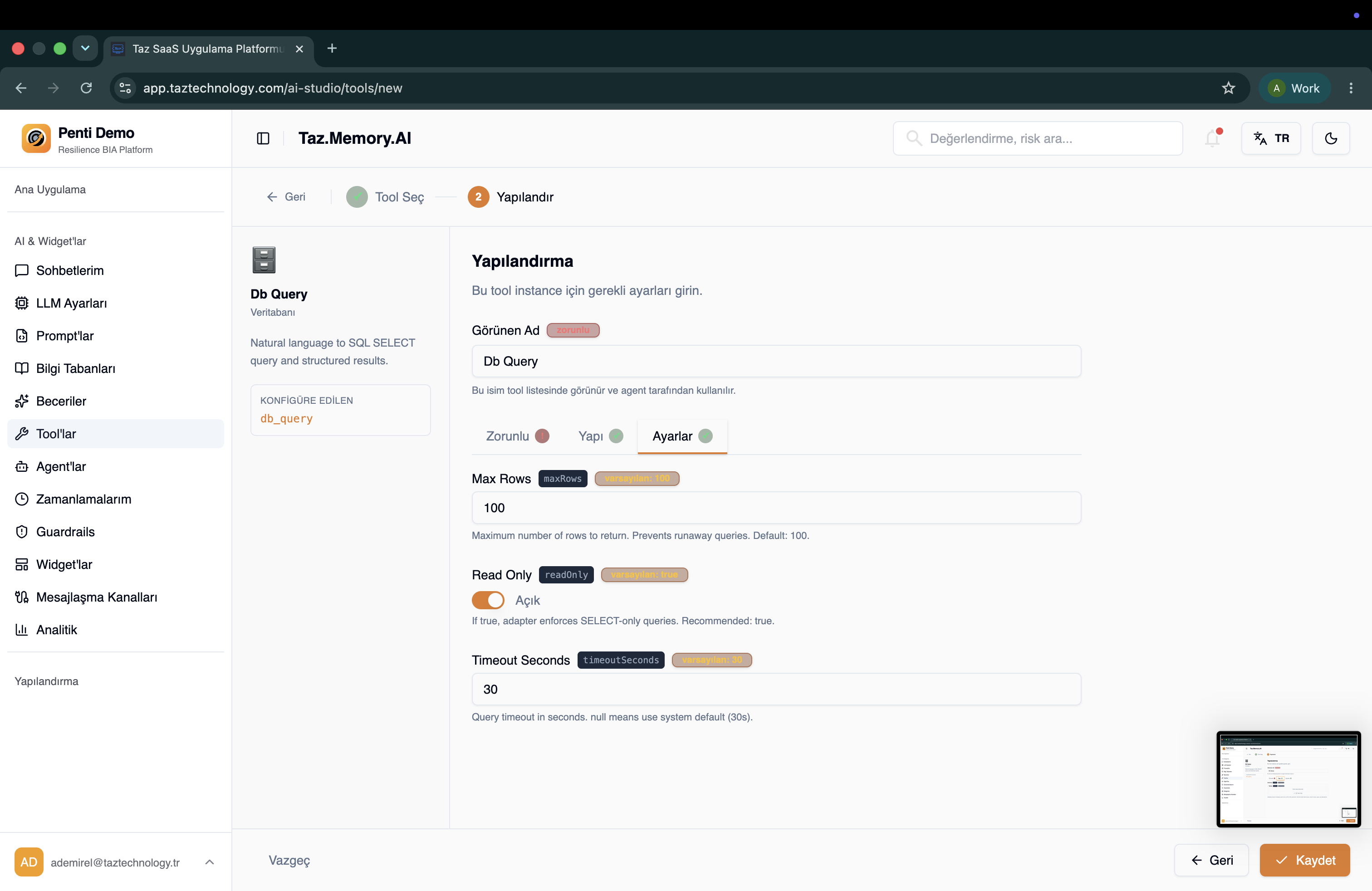 Schema Yapılandırma